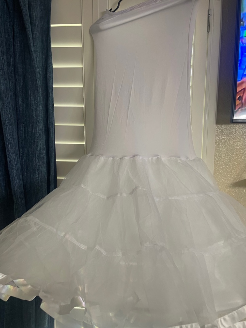 Women’s Trumpet Mermaid Petticoat Crinoline Slip Underskirt White, SIZE XS